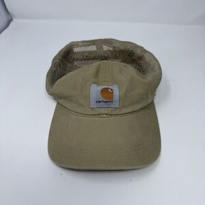 Carhartt Patch Snapback Trucker Dad Hat Meshback Adjustable Tan One Size